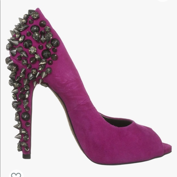 Sam Edelman Lorissa Hot Pink Studded Heels - Picture 5 of 9